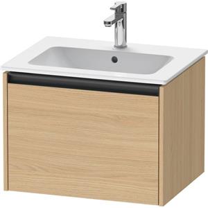 Duravit Ketho 2 wastafelonderbouwkast met 1 lade 61x48x44cm met greep antraciet natuur eiken mat K25062030300000