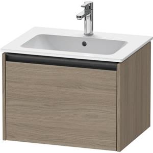 Duravit Ketho 2 wastafelonderbouwkast met 1 lade 61x48x44cm met greep antraciet eiken terra mat K25062035350000