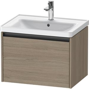 Duravit Ketho 2 wastafelonderbouwkast met 1 lade 63.4x45.5x44cm met greep antraciet eiken terra mat K25082035350000