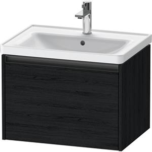 Duravit Ketho 2 wastafelonderbouwkast met 1 lade 63.4x45.5x44cm met greep antraciet eiken zwart mat K25082016160000