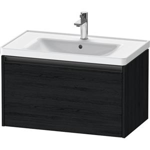 Duravit Ketho 2 wastafelonderbouwkast met 1 lade 78.4x45.5x44cm met greep antraciet eiken zwart mat K25083016160000