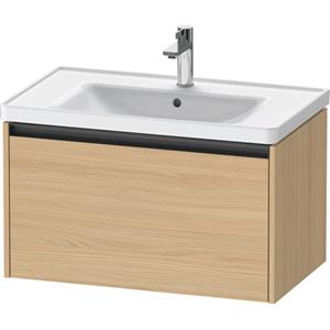 Duravit Ketho 2 wastafelonderbouwkast met 1 lade 78.4x45.5x44cm met greep antraciet natuur eiken mat K25083030300000