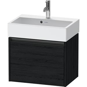 Duravit Ketho 2 wastafelonderbouwkast met 1 lade 58.4x39x44cm met greep antraciet eiken zwart mat K25073016160000