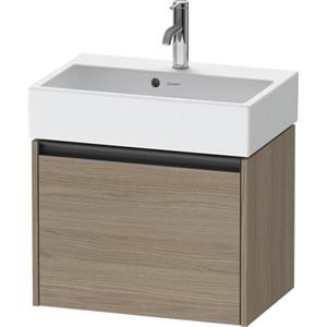 Duravit Ketho 2 wastafelonderbouwkast met 1 lade 58.4x39x44cm met greep antraciet eiken terra mat K25073035350000