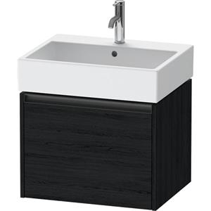 Duravit Ketho 2 wastafelonderbouwkast met 1 lade 58.4x46x44cm met greep antraciet eiken zwart mat K25075016160000