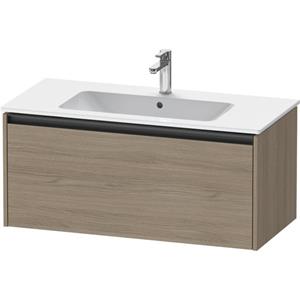 Duravit Ketho 2 wastafelonderbouwkast met 1 lade 101x48x44cm met greep antraciet eiken terra mat K25064035350000