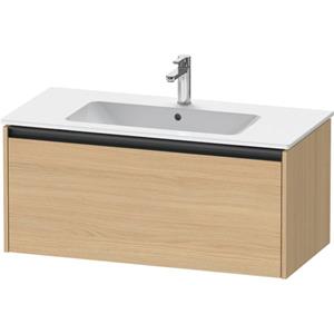 Duravit Ketho 2 wastafelonderbouwkast met 1 lade 101x48x44cm met greep antraciet natuur eiken mat K25064030300000