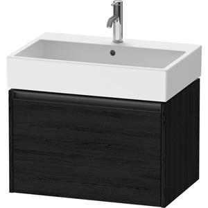 Duravit Ketho 2 wastafelonderbouwkast met 1 lade 68.4x46x44cm met greep antraciet eiken zwart mat K25076016160000