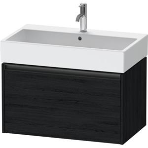 Duravit Ketho 2 wastafelonderbouwkast met 1 lade 78.4x46x44cm met greep antraciet eiken zwart mat K25077016160000