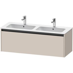 Duravit Ketho 2 wastafelonderbouwkast met 1 lade voor dubbele wastafel 128x48x44cm met greep antraciet taupe mat K25066091910000