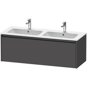 Duravit Ketho 2 wastafelonderbouwkast met 1 lade voor dubbele wastafel 128x48x44cm met greep antraciet grafiet mat K25066049490000