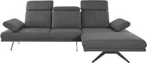 Inosign Ecksofa Trivento, Mit Sitztiefenverstellung, Armteil und Kopfteil-Verstellung, Bogenfuß, B/T/H: 290/187/88 cm