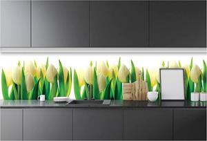 Wallarena Fototapete »Küche Abwaschbar 250x60 cm Vlies Tapete Wandtapete Einteilig Küchenrückwand Küchentapete Küchentapete«, Glatt, Blumen, Tulpen, Vliestapete in