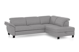 Exxpo - Sofa Fashion Ecksofa, inklusive Kopfteilverstellung,wahlweise Bettfunktion und Bettkasten, eleganter schwarzer Fuß