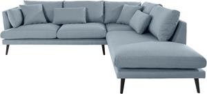 Andas Ecksofa Gondola, skandinavisches Design und edle Ausstrahlung, mit Holzbeinen