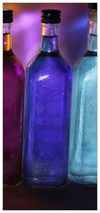 Wallario Türtapete »Blau-lila Flaschen«, glatt, ohne Struktur