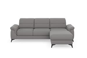 Sit&More Ecksofa Sinatra, mit Recamiere, optional mit Kopfteilverstellung und Armteilfunktion oder mit Kopfteilverstellung, Armteilfunktion, Bettfunktion und Bettkasten, mattschwarze Metallf