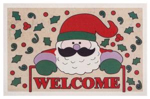 Teppich Boss Fußmatte »Fußmatte Welcome Nikolaus, , rechteckig, Höhe 6 mm, In/- Outdoor geeignet, Schriftzug, 3D Optik, Weihnachtsmann Motiv, Robust, Pflegeleicht, beflockt«