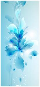 Wallario Türtapete »Blaues Blumenbuket«, glatt, ohne Struktur