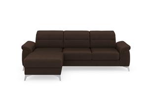 Sit&More Ecksofa Sinatra, mit Recamiere, optinal mit Kopfteilverstellung und Armteilfunktion oder Kopfteilverstellung, Armteilfunktion, Bettfunktion und Bettkasten, chromfarbene Metallfü