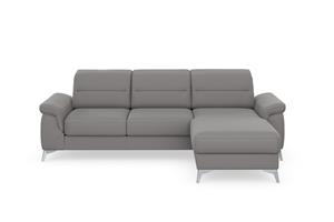 Sit&More Ecksofa Sinatra, mit Recamiere, optinal mit Kopfteilverstellung und Armteilfunktion oder Kopfteilverstellung, Armteilfunktion, Bettfunktion und Bettkasten, chromfarbene Metallfü