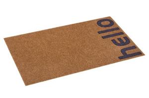 Teppich Boss Fußmatte »Fußmatte Hello I, , Höhe 10 mm, In/- Outdoor geeignet, Kokos-Optik, Kokos Look, Schriftzug, Rutschfest, Robust, Pflegeleicht«, 