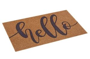 Teppich Boss Fußmatte »Fußmatte Hello II, , Höhe 10 mm, In/- Outdoor geeignet, Kokos-Optik, Kokos Look, Schriftzug, Rutschfest, Robust, Pflegeleicht«, 