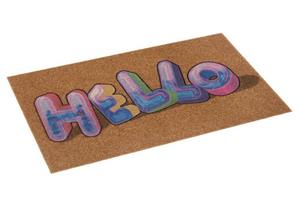 Fußmatte Fußmatte Hello III In- / Outdoor Kokos Optik bunt, Teppich Boss, rechteckig, Höhe: 10 mm