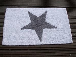 Fußmatte Badmatte star, Badvorleger, Badezimmerteppich, 80 x 50 cm, Deko-Impression