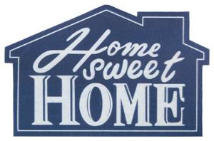 Fußmatte Fußmatte Home Sweet Home Kontur In- / Outdoor Schriftzug blau weiß, Teppich Boss, rechteckig, Höhe: 6 mm