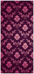 Wallario Türtapete »Blumenmuster Damast in pink lila«, glatt, ohne Struktur