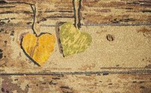 Akzente Fußmatte » Coco Design Fußmatte WOOD HEARTS NATURE 45 x 75 cm«, , Rechteckig, Höhe 16 mm, rutschfeste Rückseite