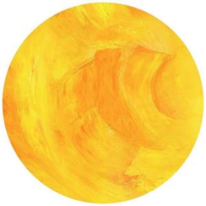 K&L WALL ART Fototapete »Fototapete Schüßler gelbe Sonne Solarplexus Vliestapete Rund abstrakt Gold«, Sonnengelb Tapete
