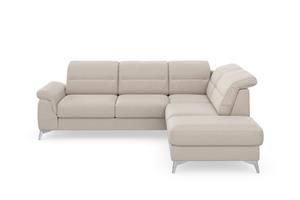 Sit&More Ecksofa Sinatra, mit Ottomane, optional mit Kopfteilverstellung und Armteilfunktion oder Kopfteilverstellung, Armteilfunktion, Bettfunktion und Stauraum, chromfarbene Metallfü&