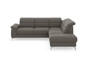 Sit&More Ecksofa Sinatra, mit Ottomane, optional mit Kopfteilverstellung und Armteilfunktion oder Kopfteilverstellung, Armteilfunktion, Bettfunktion und Stauraum, chromfarbene Metallfü&