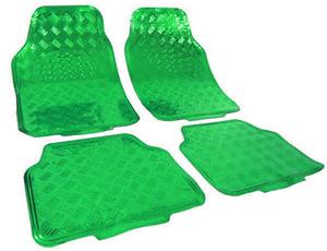 Tenzo-R Fußmatte »Auto Gummi Fußmatten universal Alu Riffelblech Optik chrom grün«, 