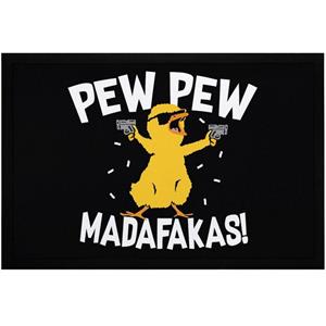 MoonWorks Fußmatte »Fußmatte mit Spruch Pew Pew Madafakas Crazy Chick Küken Meme Trend rutschfest & waschbar «, , rechteckig