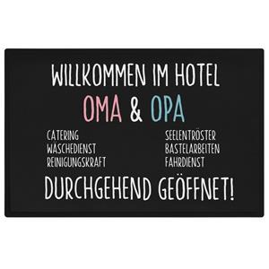 Trendation Fußmatte »Willkommen Hotel Oma und Opa Fußmatte Geschenk Pension 24/7 Geöffnet F«, 