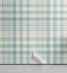 Abakuhaus Vinyltapete »selbstklebendes Wohnzimmer Küchenakzent«, Gedämpfte Farben Pastel Plaid-Layout