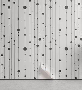 Abakuhaus Vinyltapete »selbstklebendes Wohnzimmer Küchenakzent«, Gedeckte Farben Graustufen- Linien Dots
