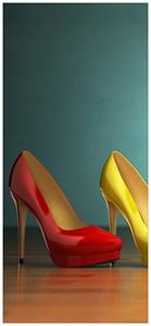 Wallario Türtapete »Bunte Schuhe - High Heels für Frauen«, glatt, ohne Struktur