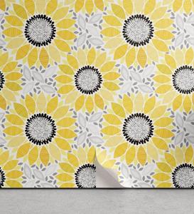 Abakuhaus Vinyltapete »selbstklebendes Wohnzimmer Küchenakzent«, Gelb Sun-Blumen-Natur-Kunst