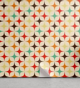 Abakuhaus Vinyltapete »selbstklebendes Wohnzimmer Küchenakzent«, Gelb und Braun geometrische Sterne