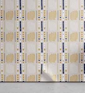 Abakuhaus Vinyltapete »selbstklebendes Wohnzimmer Küchenakzent«, Gelb und Weiß abstrakte Formation