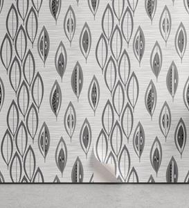 Abakuhaus Vinyltapete »selbstklebendes Wohnzimmer Küchenakzent«, Blätter Graustufen- Laub Abstrakt