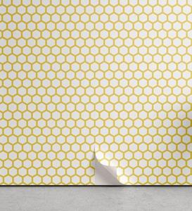 Abakuhaus Vinyltapete »selbstklebendes Wohnzimmer Küchenakzent«, Gelb und Weiß Hexagonal Comb