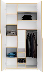 Müller Small Living Kleiderschrank PLANE Ausstattung Nr. 6, inklusive 3 Schubladen und einer Kleiderstange für Blusen und Blazer oder Kinderbekleidung