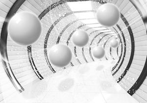 Wallarena Fototapete »3D EFFEKT Tunnel Abstrakt Kugeln Modern Vlies Tapete für Wohnzimmer oder Schlafzimmer Vliestapete Wandtapete Motivtapete«, Glatt, 3D-Optik, Vliestapete inklusive