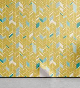 Abakuhaus Vinyltapete »selbstklebendes Wohnzimmer Küchenakzent«, Yellow Chevron Herringbone Kunst