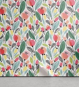 Abakuhaus Vinyltapete »selbstklebendes Wohnzimmer Küchenakzent«, Blatt Hand gezeichnete Art Poppies